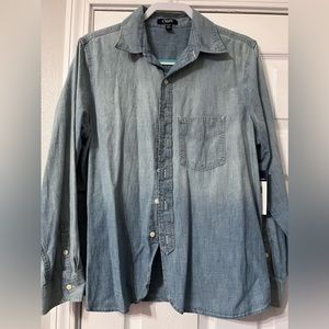 New w/ tags blue jean button down blouse.